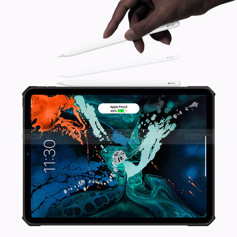 Apple iPad Pro 11 (2018)用極薄ソフトケース シリコンケース 耐衝撃 全面保護 クリア透明 カバー アップル ブラック