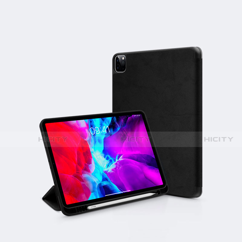 Apple iPad Pro 11 (2021)用手帳型 レザーケース スタンド カバー L04 アップル ブラック
