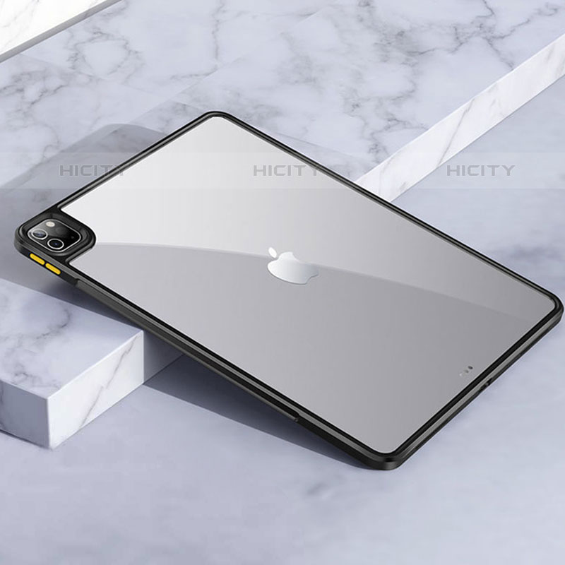Apple iPad Pro 11 (2021)用ハイブリットバンパーケース クリア透明 プラスチック カバー アップル ブラック