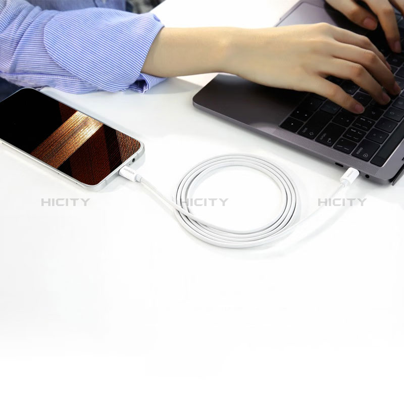 Apple iPad Pro 11 (2022)用USB 2.0ケーブル 充電ケーブルAndroidユニバーサル 2A H02 アップル ホワイト