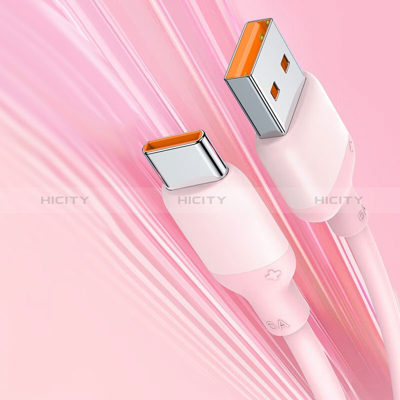 Apple iPad Pro 11 (2022)用Type-Cケーブル 充電ケーブルAndroidユニバーサル 6A H04 アップル ピンク