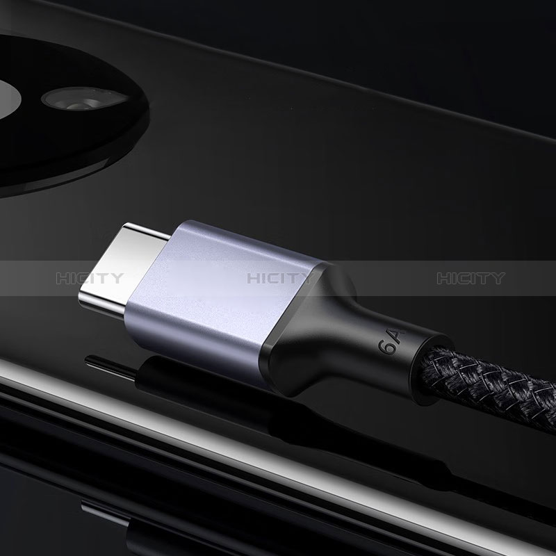 Apple iPad Pro 11 (2022)用Type-Cケーブル 充電ケーブルAndroidユニバーサル 60W H02 アップル ブラック