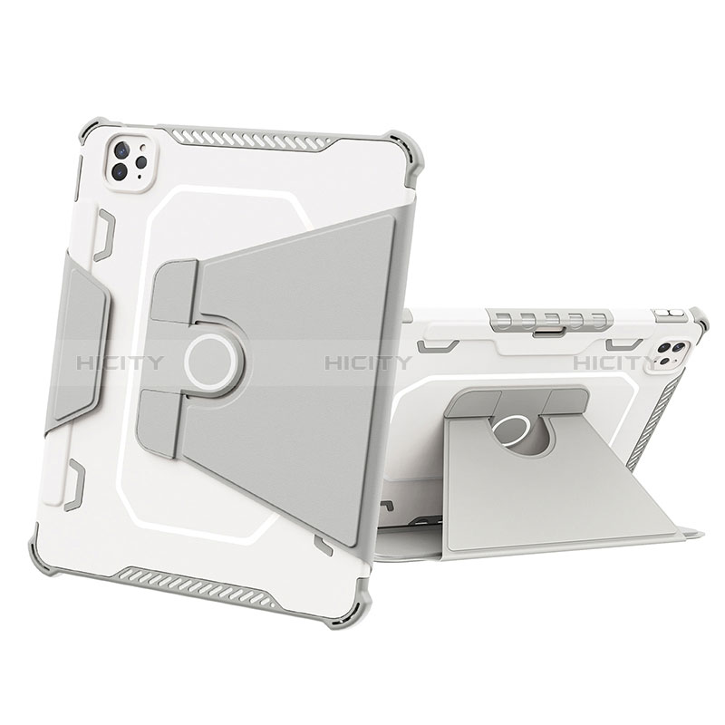 Apple iPad Pro 11 (2022)用ハイブリットバンパーケース スタンド プラスチック 兼シリコーン カバー L05 アップル グレー