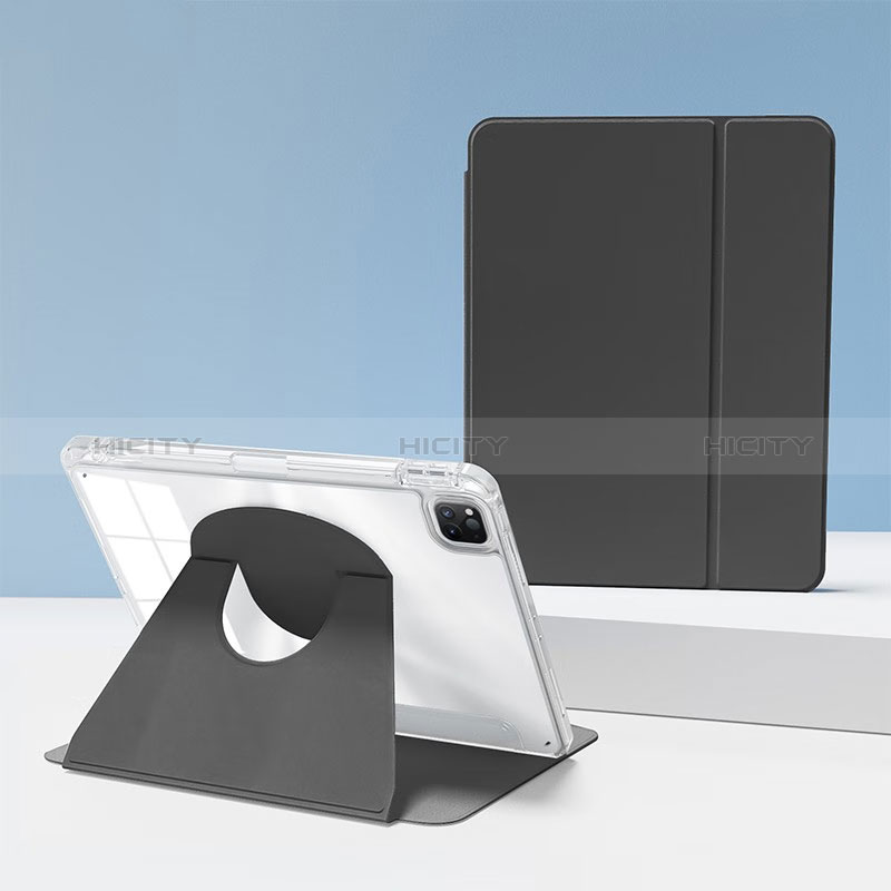 Apple iPad Pro 11 (2022)用手帳型 レザーケース スタンド カバー H03 アップル ブラック
