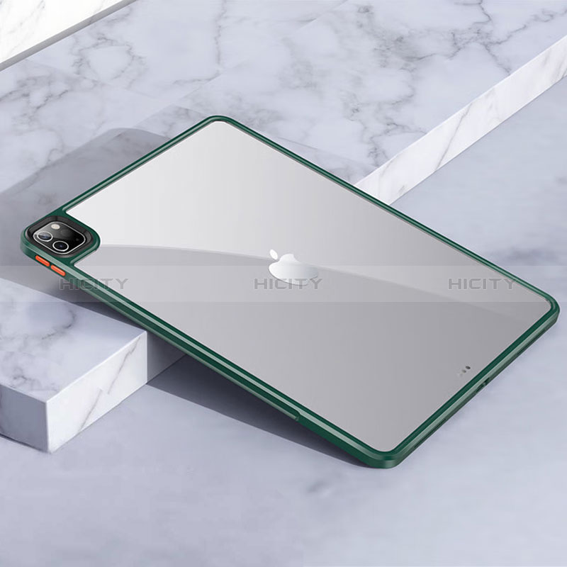 Apple iPad Pro 11 (2022)用ハイブリットバンパーケース クリア透明 プラスチック カバー アップル グリーン