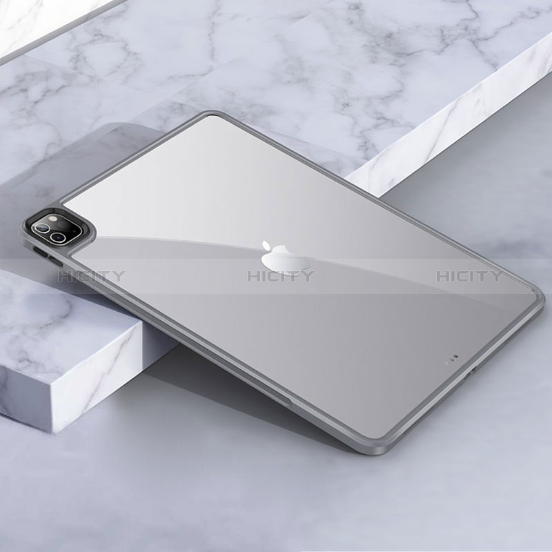 Apple iPad Pro 11 (2022)用ハイブリットバンパーケース クリア透明 プラスチック カバー アップル ダークグレー