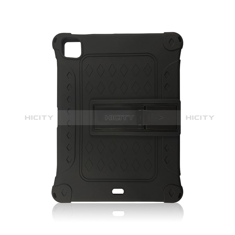 Apple iPad Pro 11 (2022)用ハイブリットバンパーケース スタンド プラスチック 兼シリコーン カバー H01 アップル ブラック