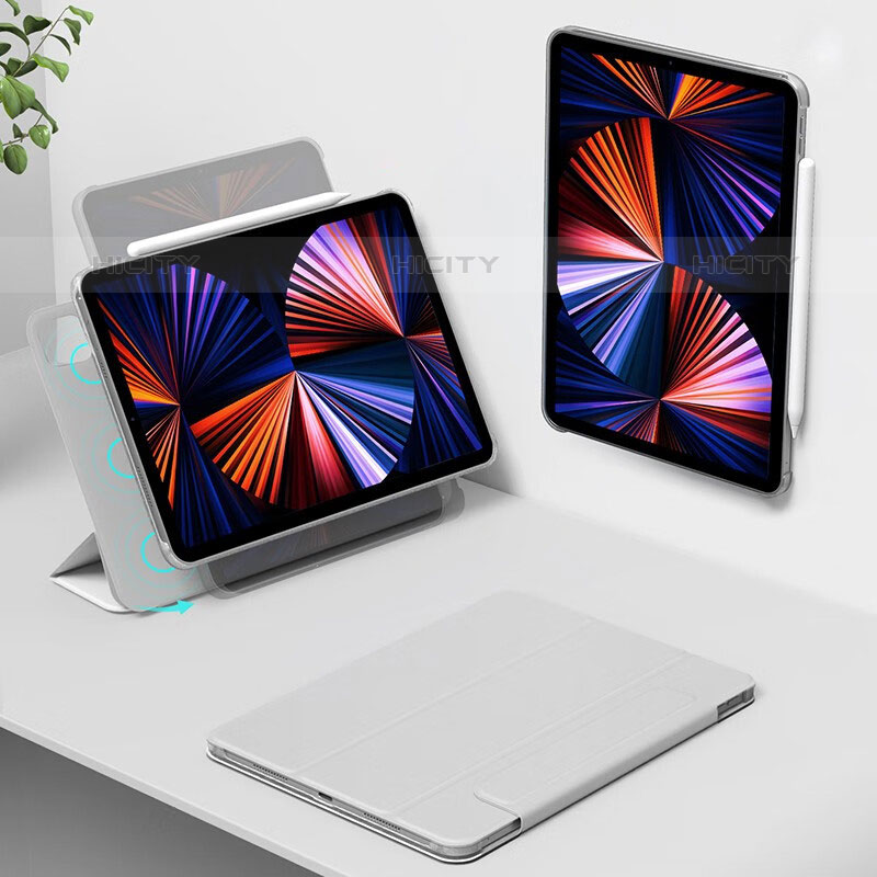 Apple iPad Pro 12.9 (2020)用手帳型 レザーケース スタンド カバー H01 アップル グレー