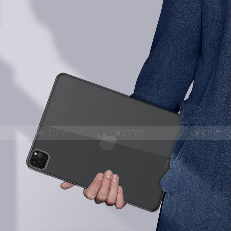 Apple iPad Pro 12.9 (2021)用極薄ソフトケース シリコンケース 耐衝撃 全面保護 クリア透明 T02 アップル ブラック