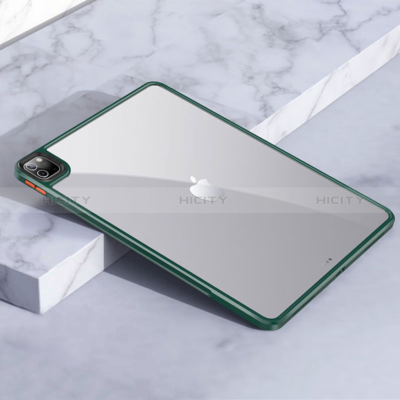 Apple iPad Pro 12.9 (2022)用ハイブリットバンパーケース クリア透明 プラスチック カバー アップル グリーン