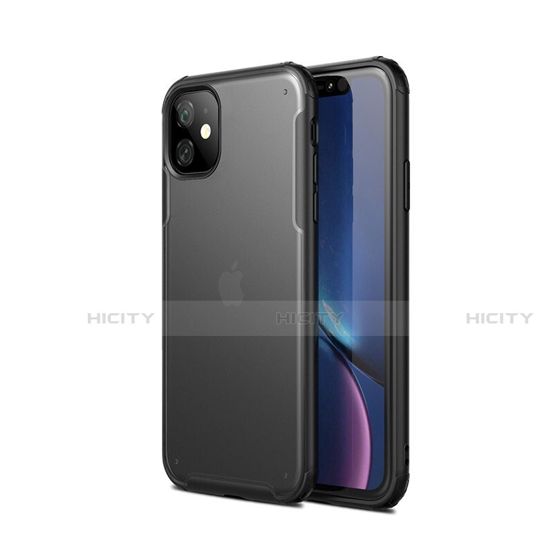 Apple iPhone 11用ハイブリットバンパーケース プラスチック 兼シリコーン カバー T01 アップル ブラック