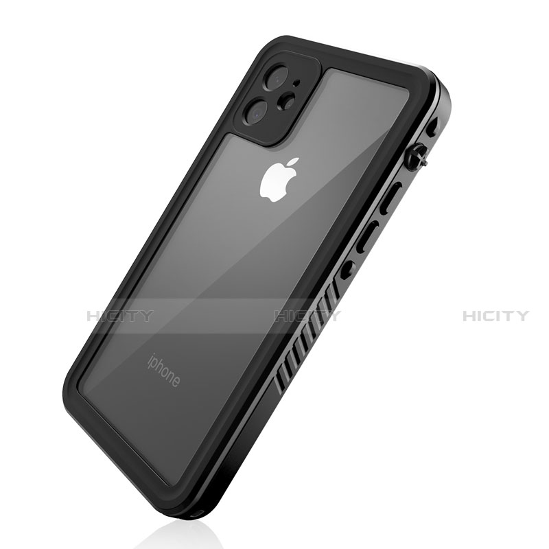 Apple iPhone 11用完全防水ケース ハイブリットバンパーカバー 高級感 手触り良い 360度 W01 アップル ブラック