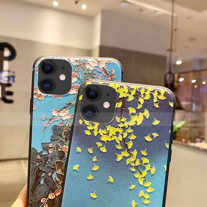 Apple iPhone 11用シリコンケース ソフトタッチラバー 花 カバー H20 アップル 