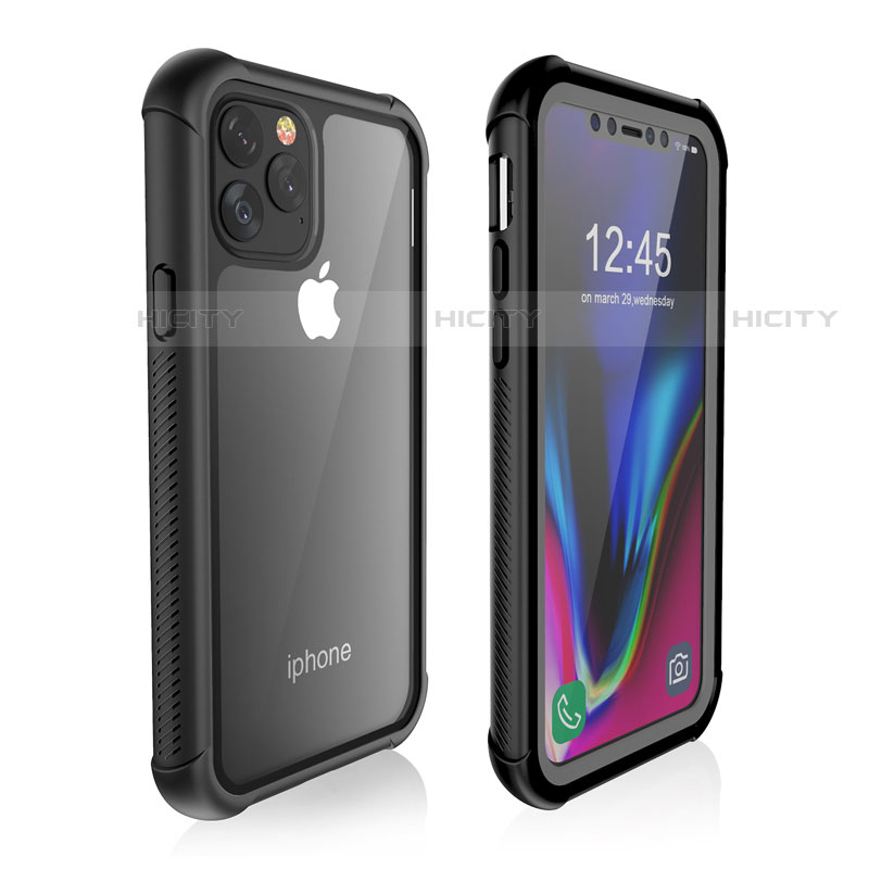 Apple iPhone 11 Pro用完全防水ケース ハイブリットバンパーカバー 高級感 手触り良い 360度 W02 アップル ブラック