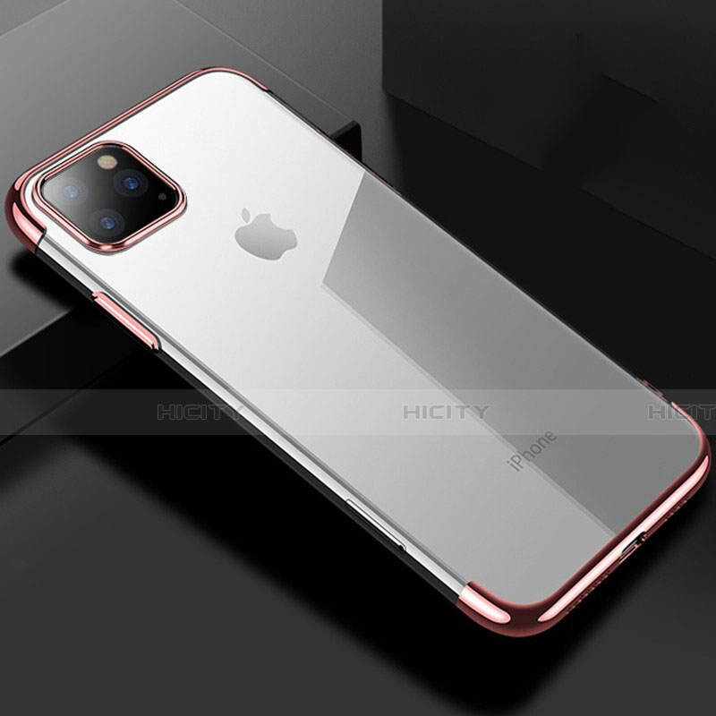 Apple iPhone 11 Pro用極薄ソフトケース シリコンケース 耐衝撃 全面保護 クリア透明 S03 アップル ローズゴールド