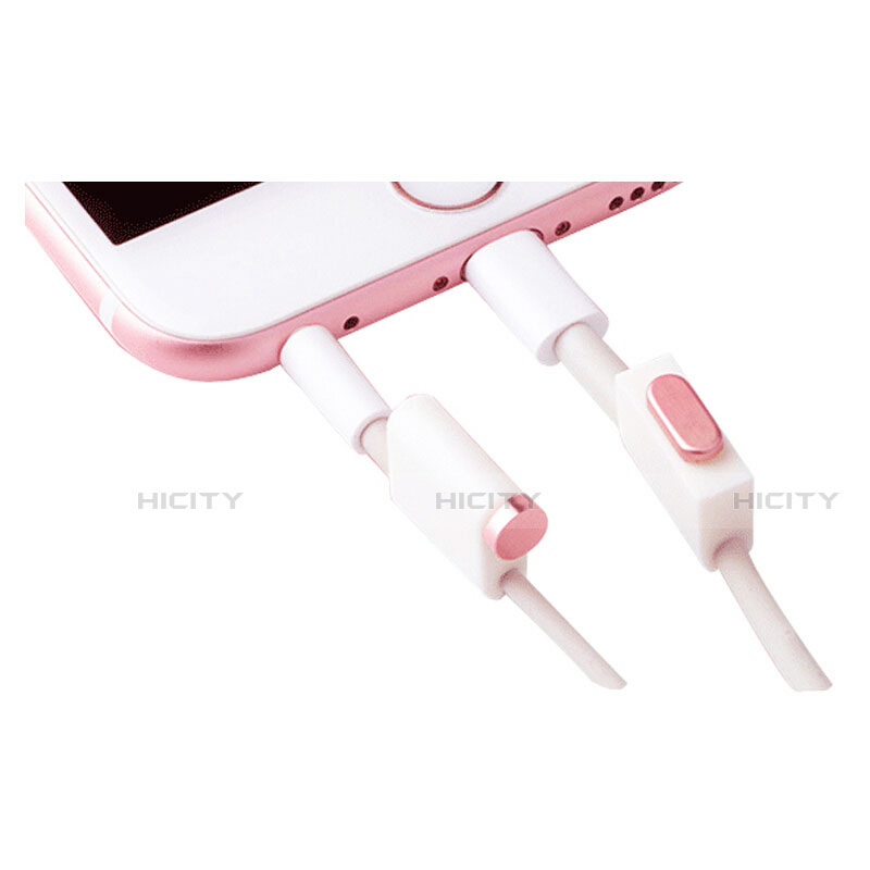 Apple iPhone 12 Max用アンチ ダスト プラグ キャップ ストッパー Lightning USB J02 アップル ローズゴールド