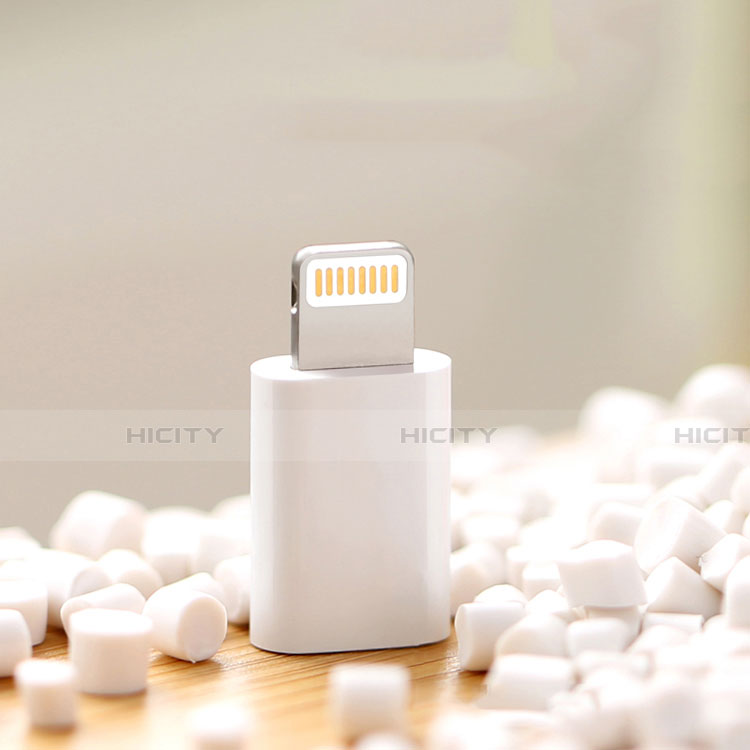 Apple iPhone 12 Mini用Android Micro USB to Lightning USB アクティブ変換ケーブルアダプタ H01 アップル ホワイト