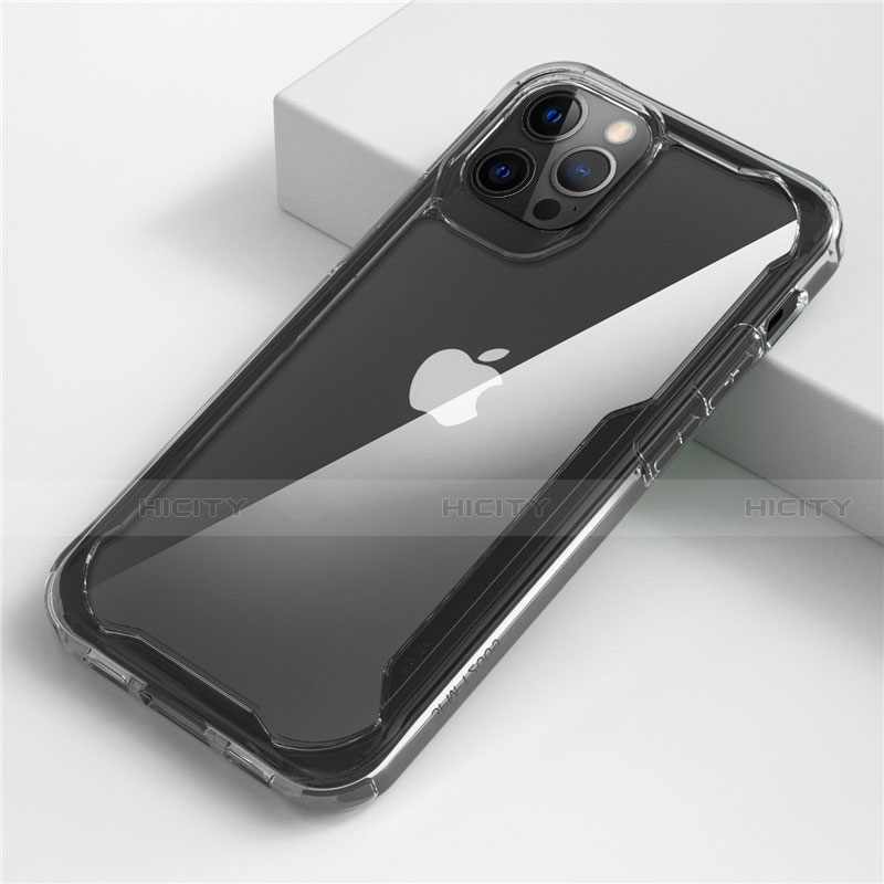 Apple iPhone 12 Pro Max用ハイブリットバンパーケース 透明 プラスチック 鏡面 カバー M01 アップル 