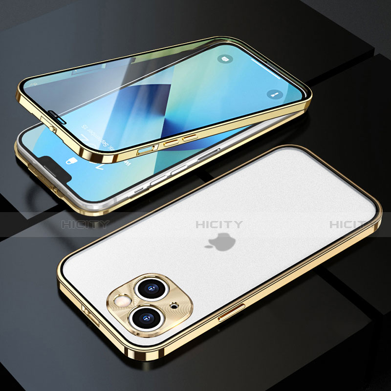 Apple iPhone 13用ケース 高級感 手触り良い アルミメタル 製の金属製 360度 フルカバーバンパー 鏡面 カバー M10 アップル 