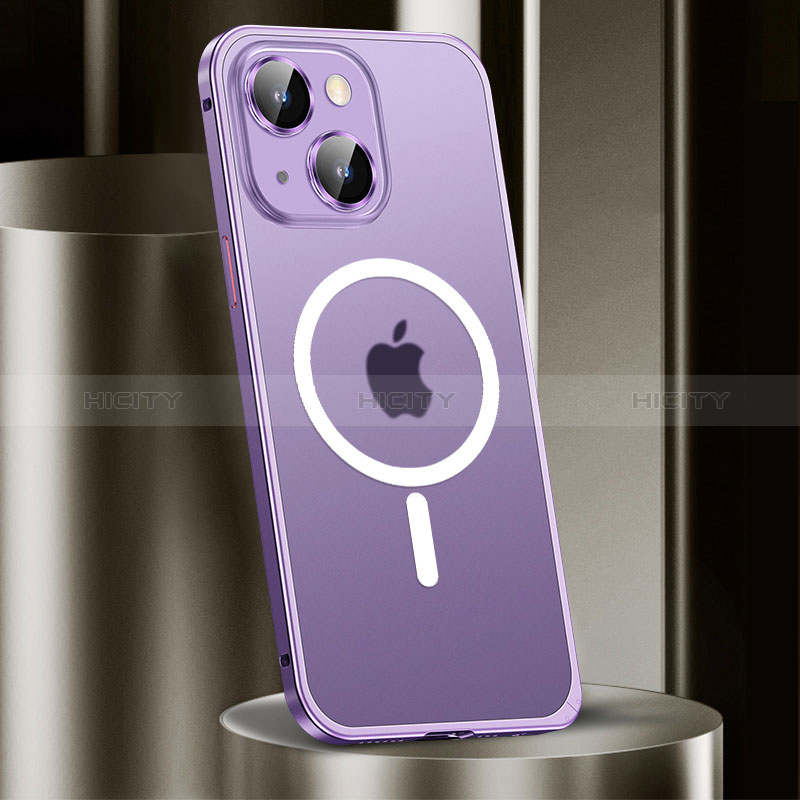 Apple iPhone 13用ケース 高級感 手触り良い メタル兼プラスチック バンパー Mag-Safe 磁気 Magnetic JL2 アップル 