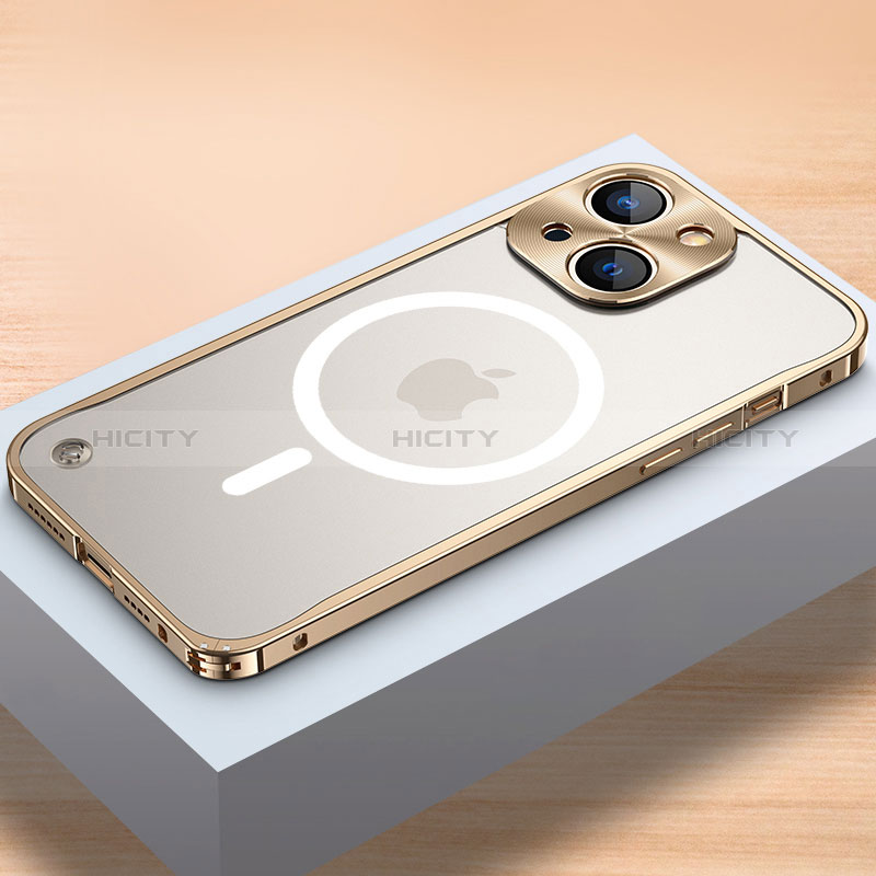 Apple iPhone 13用ケース 高級感 手触り良い メタル兼プラスチック バンパー Mag-Safe 磁気 Magnetic QC1 アップル 