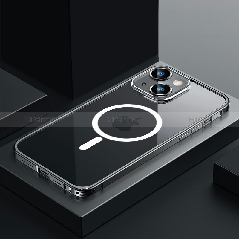 Apple iPhone 13 Mini用ケース 高級感 手触り良い メタル兼プラスチック バンパー Mag-Safe 磁気 Magnetic QC3 アップル 
