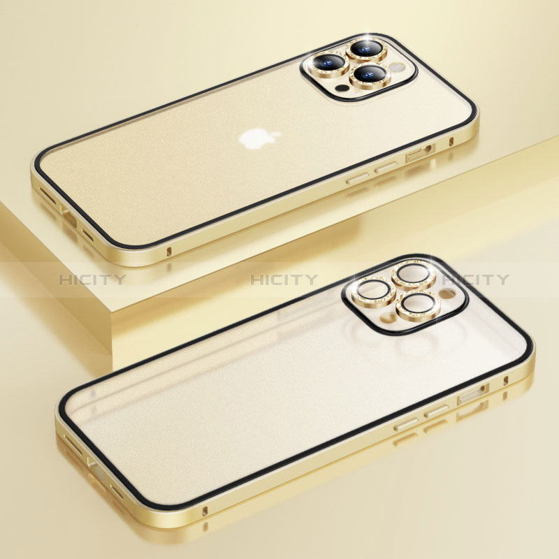 Apple iPhone 13 Pro用ケース 高級感 手触り良い メタル兼プラスチック バンパー Bling-Bling LF1 アップル ゴールド