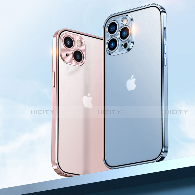 Apple iPhone 13 Pro用ケース 高級感 手触り良い アルミメタル 製の金属製 360度 フルカバーバンパー 鏡面 カバー M01 アップル 