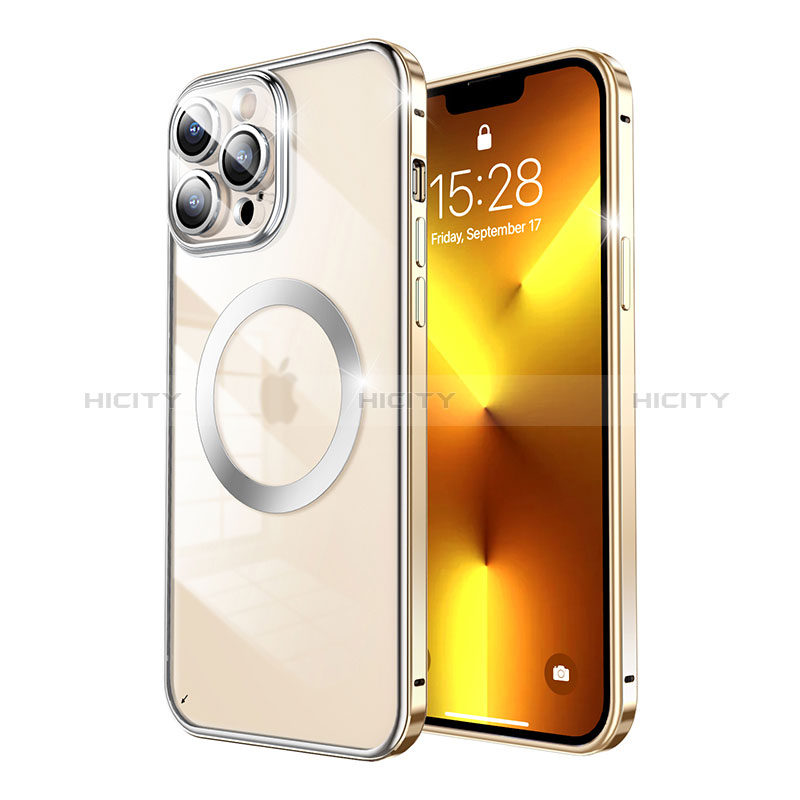 Apple iPhone 13 Pro Max用ケース 高級感 手触り良い メタル兼プラスチック バンパー Mag-Safe 磁気 Magnetic LF5 アップル 