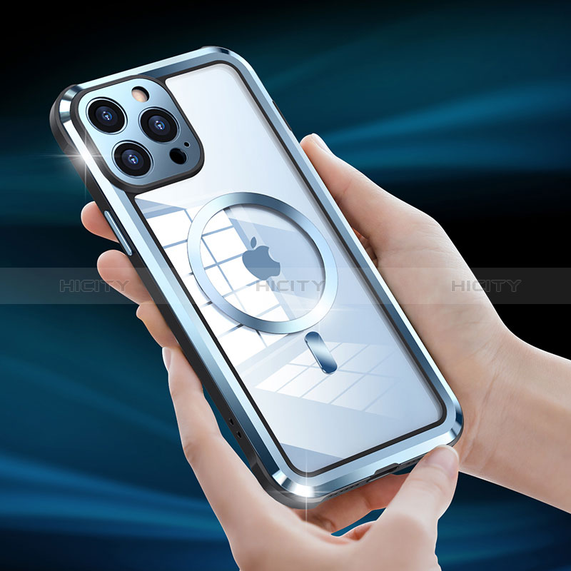 Apple iPhone 13 Pro Max用ケース 高級感 手触り良い メタル兼プラスチック バンパー Mag-Safe 磁気 Magnetic LF2 アップル 