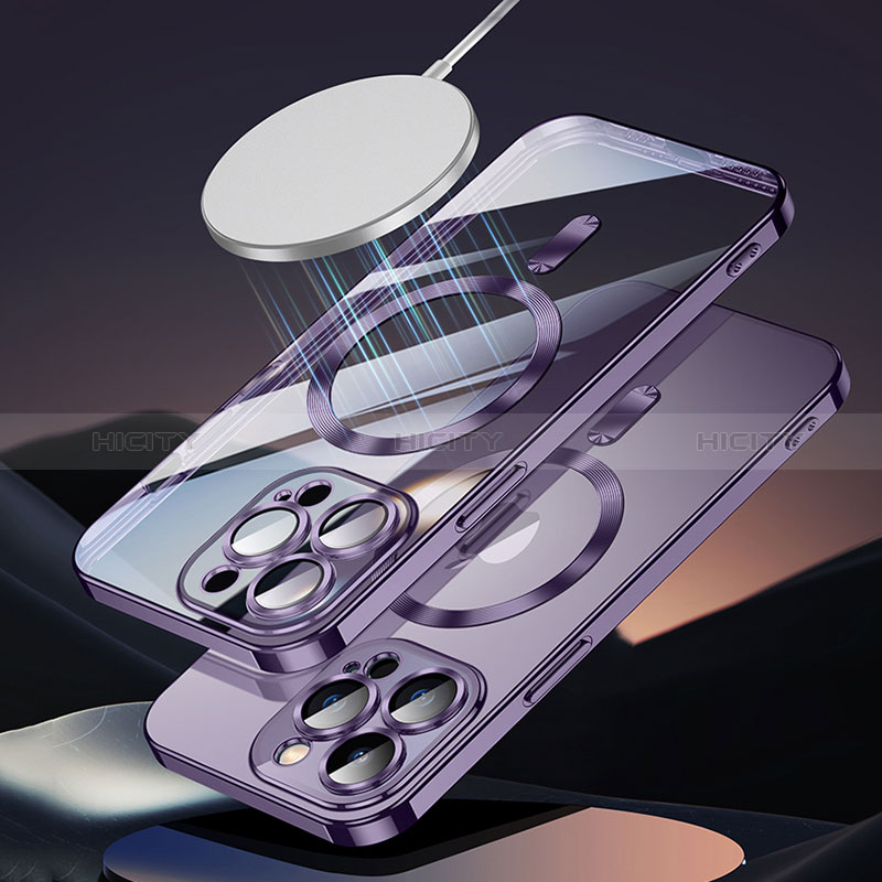 Apple iPhone 14用極薄ソフトケース シリコンケース 耐衝撃 全面保護 クリア透明 カバー Mag-Safe 磁気 Magnetic LD2 アップル 