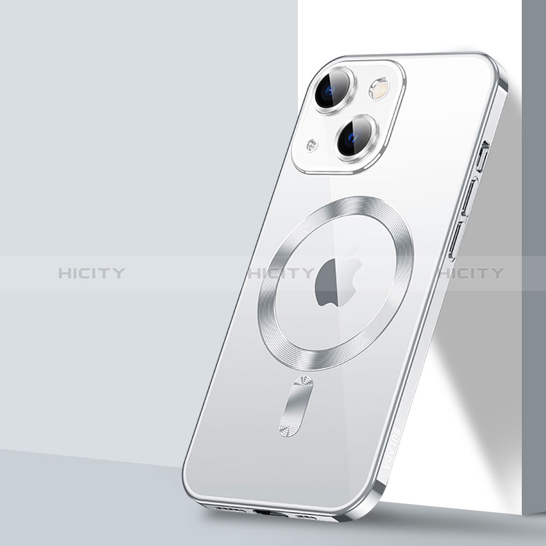 Apple iPhone 14用極薄ソフトケース シリコンケース 耐衝撃 全面保護 クリア透明 カバー Mag-Safe 磁気 Magnetic LD2 アップル 