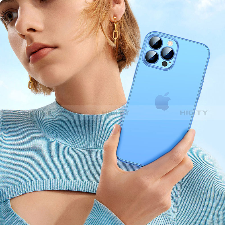 Apple iPhone 14用極薄ケース クリア透明 プラスチック 質感もマットQC1 アップル 