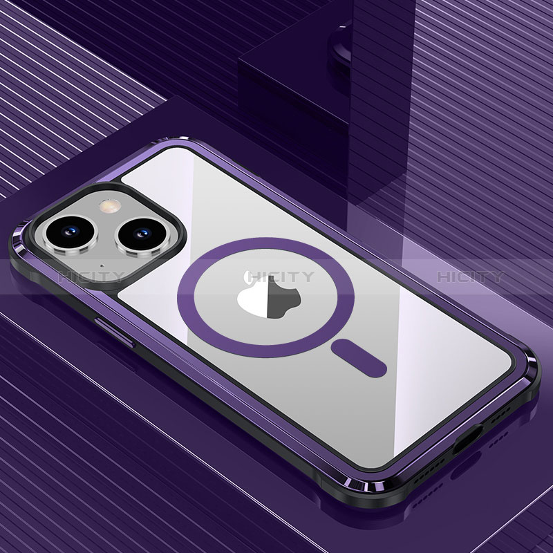 Apple iPhone 14用ケース 高級感 手触り良い アルミメタル 製の金属製 兼シリコン カバー Mag-Safe 磁気 Magnetic QC1 アップル 