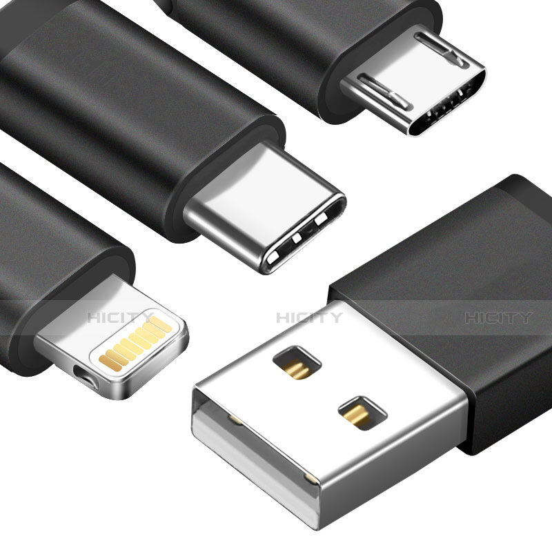 Apple iPhone 14 Plus用Lightning USBケーブル 充電ケーブル Android Micro USB C01 アップル ブラック