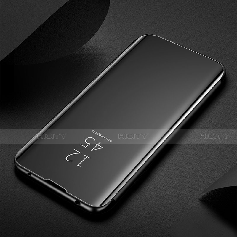 Apple iPhone 14 Plus用手帳型 レザーケース スタンド 鏡面 カバー L01 アップル ブラック