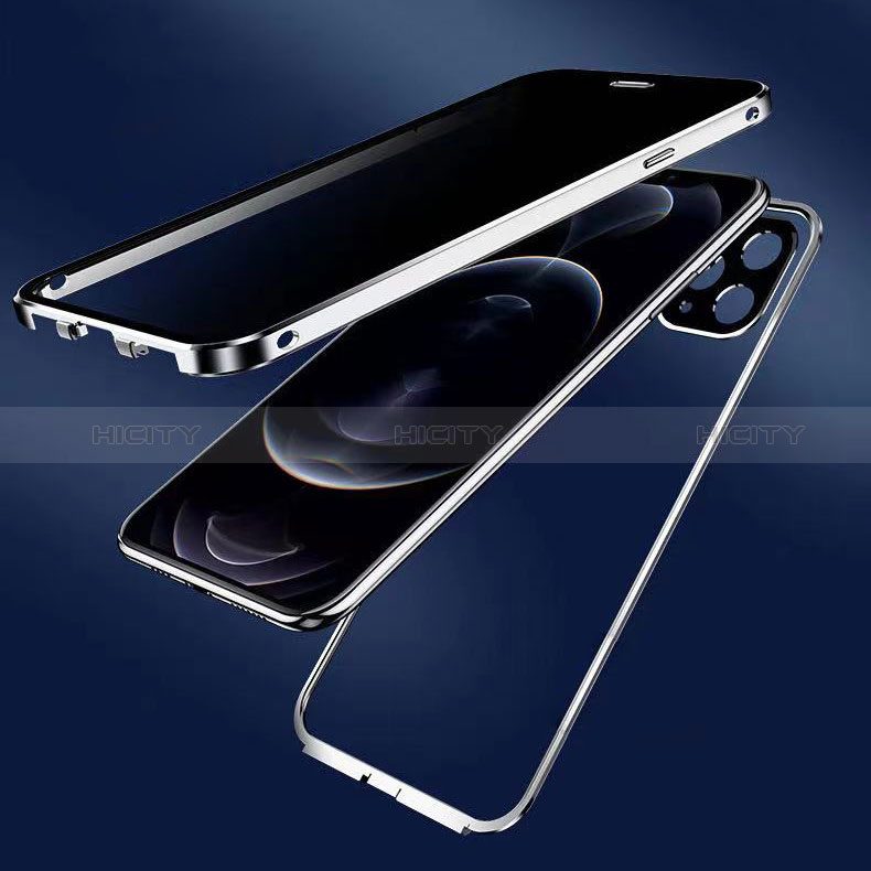 Apple iPhone 14 Pro用ケース 高級感 手触り良い アルミメタル 製の金属製 360度 フルカバーバンパー 鏡面 カバー M06 アップル 