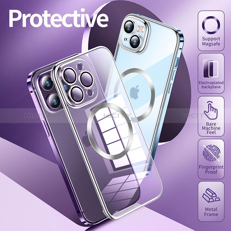 Apple iPhone 14 Pro用ケース 高級感 手触り良い メタル兼プラスチック バンパー Mag-Safe 磁気 Magnetic LF3 アップル 