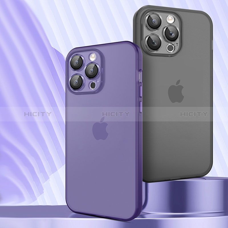 Apple iPhone 14 Pro用極薄ケース クリア透明 プラスチック 質感もマットQC アップル 