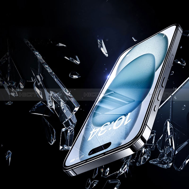 Apple iPhone 14 Pro用強化ガラス フル液晶保護フィルム U09 アップル ブラック