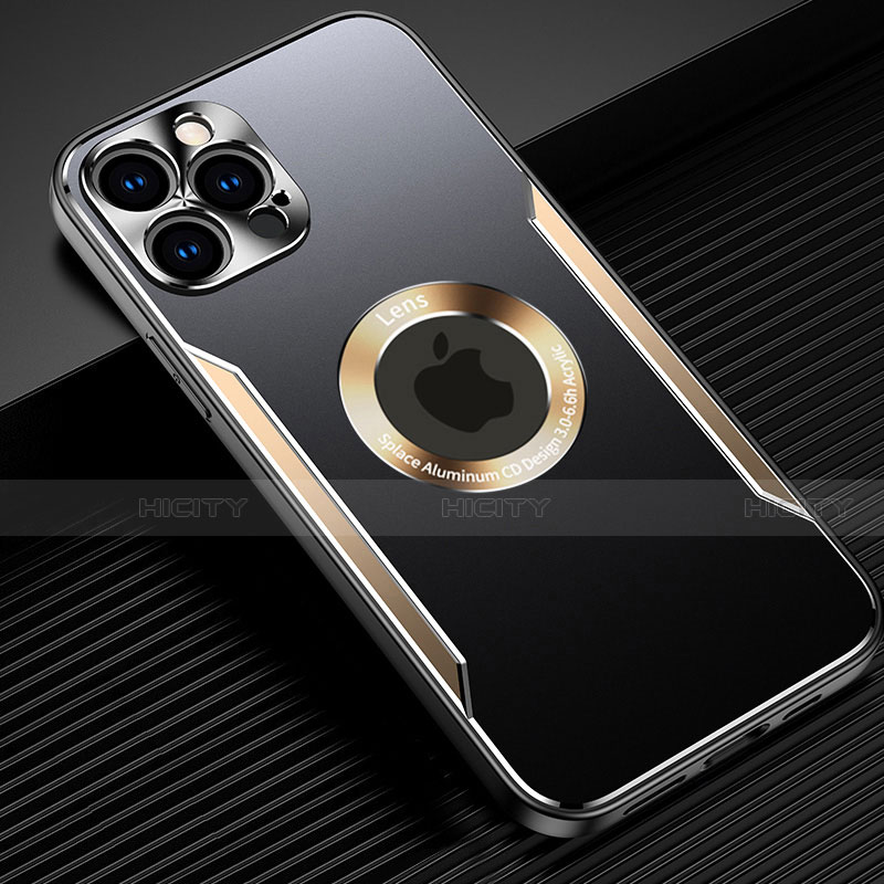 Apple iPhone 14 Pro Max用ケース 高級感 手触り良い アルミメタル 製の金属製 カバー M07 アップル ゴールド