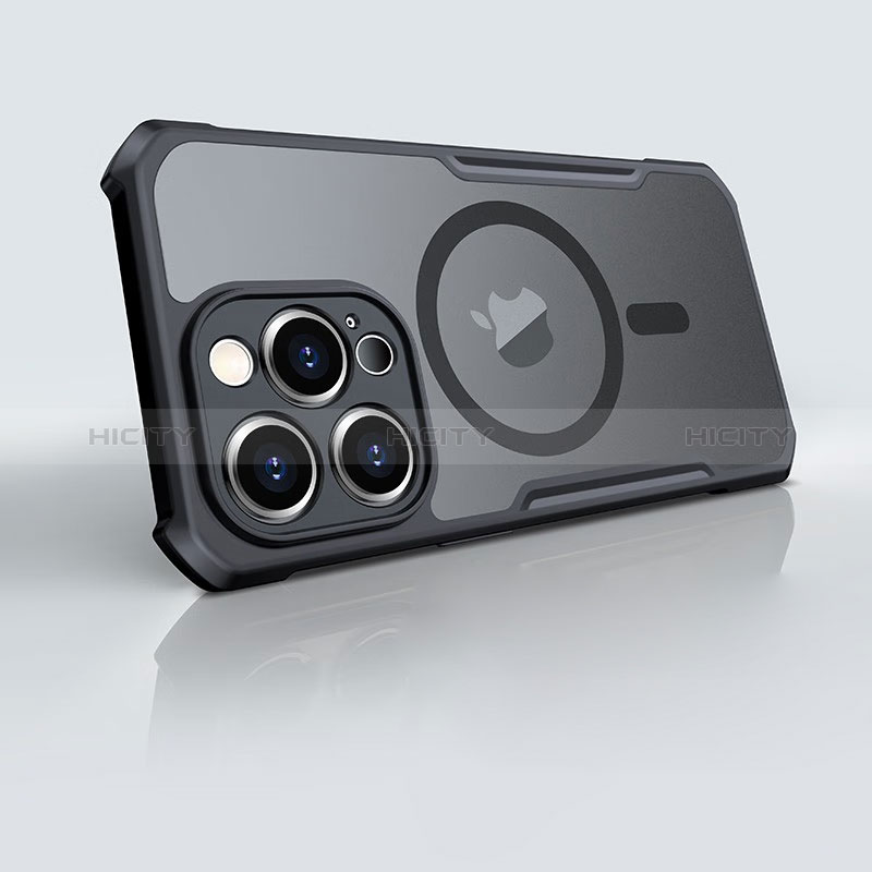 Apple iPhone 14 Pro Max用極薄ソフトケース シリコンケース 耐衝撃 全面保護 クリア透明 カバー Mag-Safe 磁気 Magnetic XD6 アップル ブラック