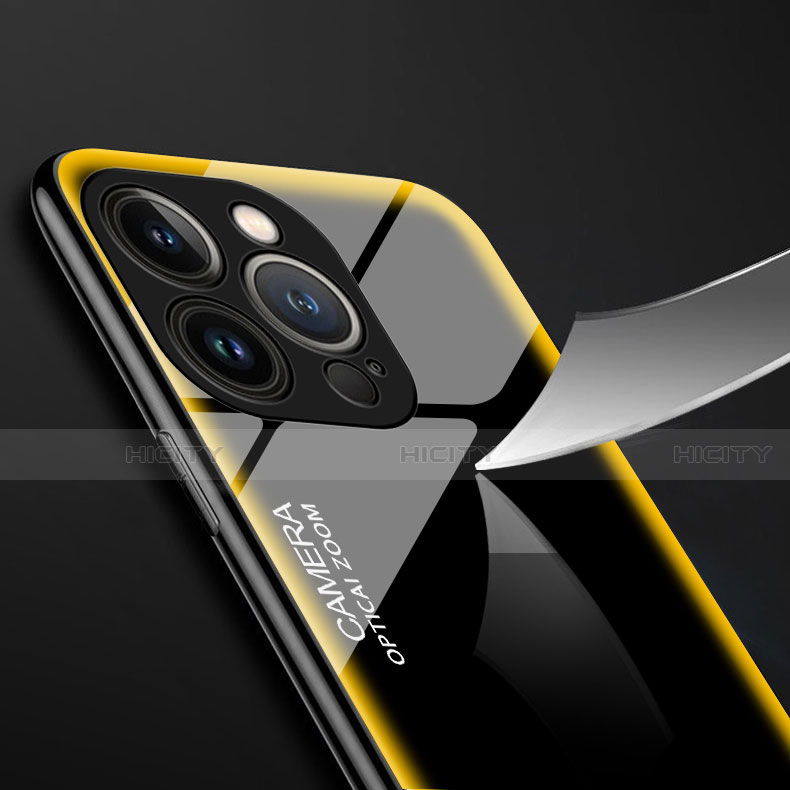 Apple iPhone 14 Pro Max用ハイブリットバンパーケース プラスチック 鏡面 カバー アップル 