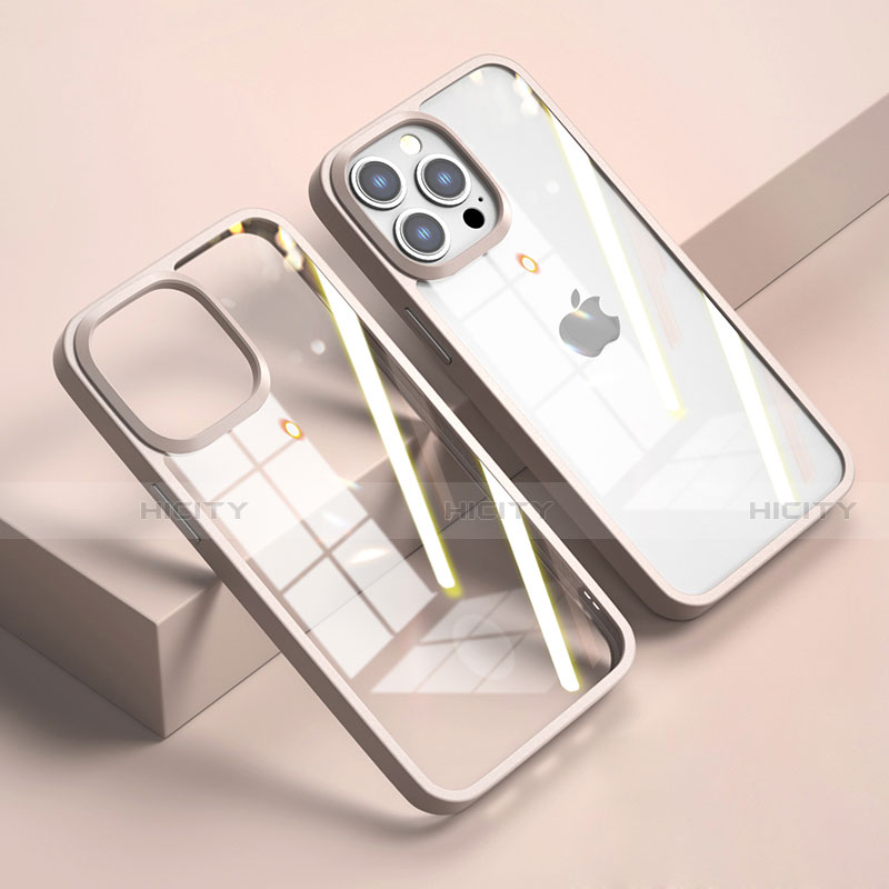 Apple iPhone 14 Pro Max用ハイブリットバンパーケース クリア透明 プラスチック 鏡面 カバー M04 アップル 