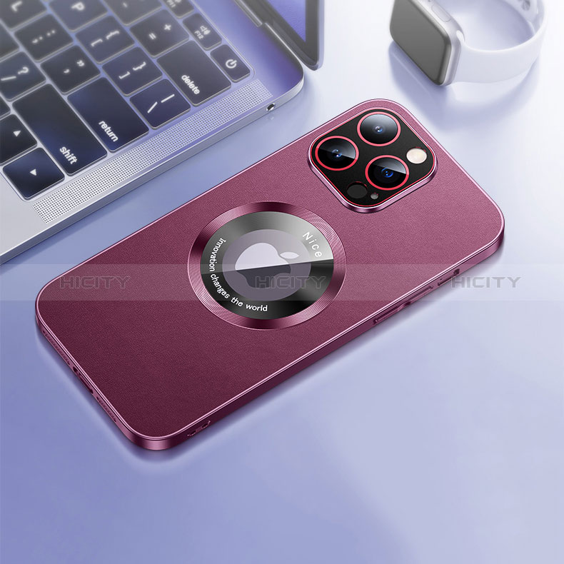 Apple iPhone 14 Pro Max用ケース 高級感 手触り良いレザー柄 Mag-Safe 磁気 Magnetic QC1 アップル 