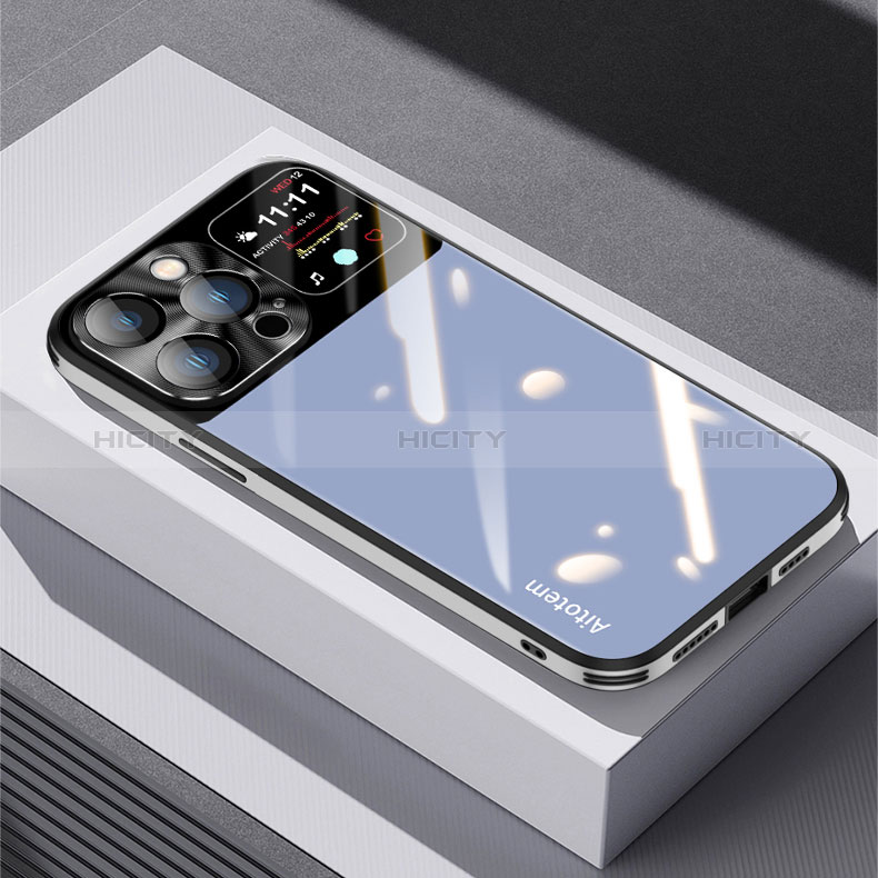 Apple iPhone 14 Pro Max用ハイブリットバンパーケース プラスチック 鏡面 カバー AT1 アップル 