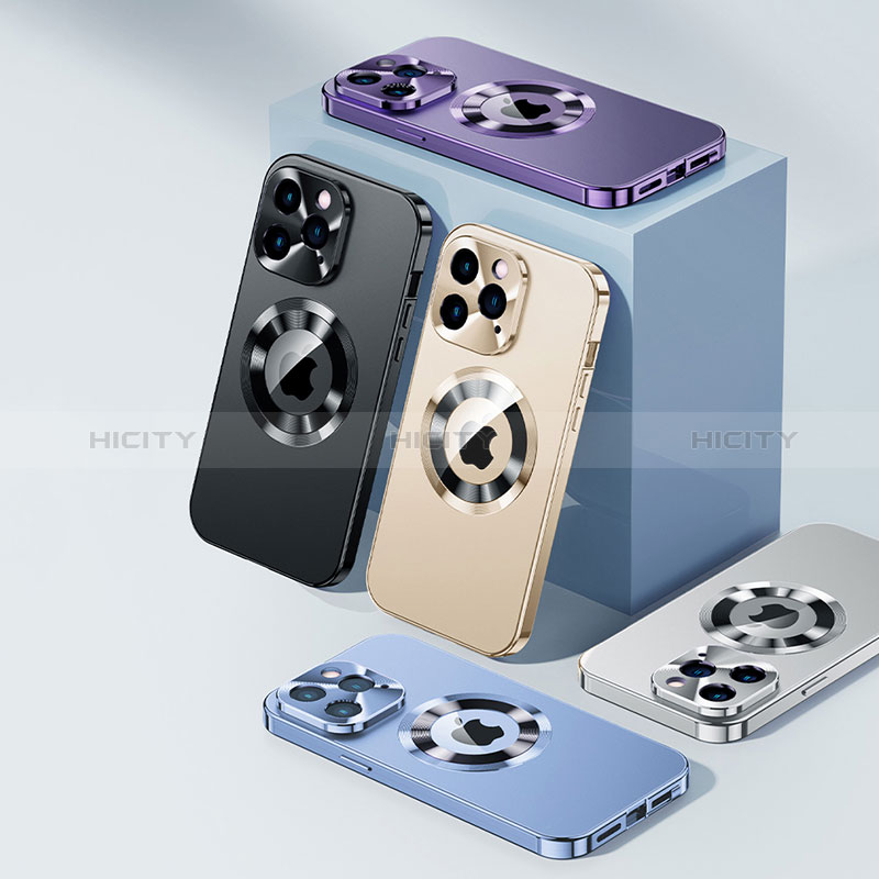 Apple iPhone 14 Pro Max用360度 フルカバー ケース 高級感 手触り良い アルミメタル 製の金属製 Mag-Safe 磁気 Magnetic P01 アップル 