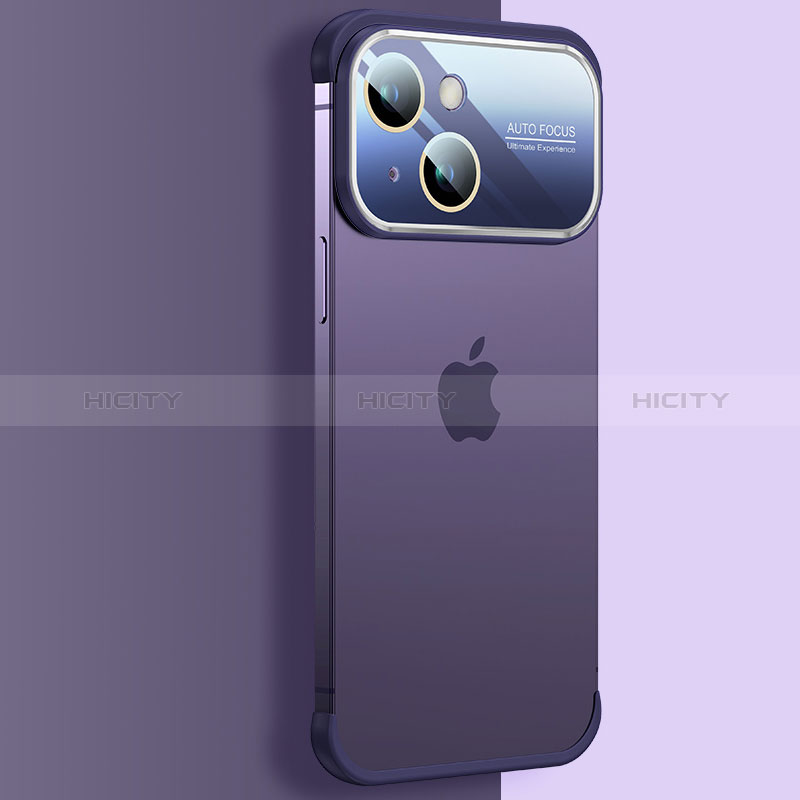 Apple iPhone 15用ハードカバー クリスタル クリア透明 QC4 アップル パープル