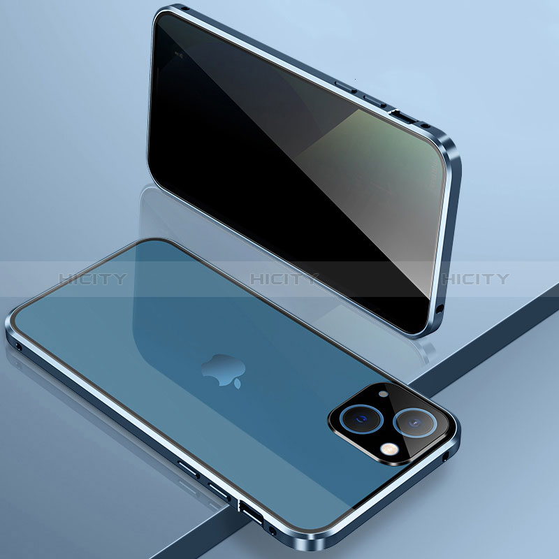 Apple iPhone 15用ケース 高級感 手触り良い アルミメタル 製の金属製 360度 フルカバーバンパー 鏡面 カバー M03 アップル 