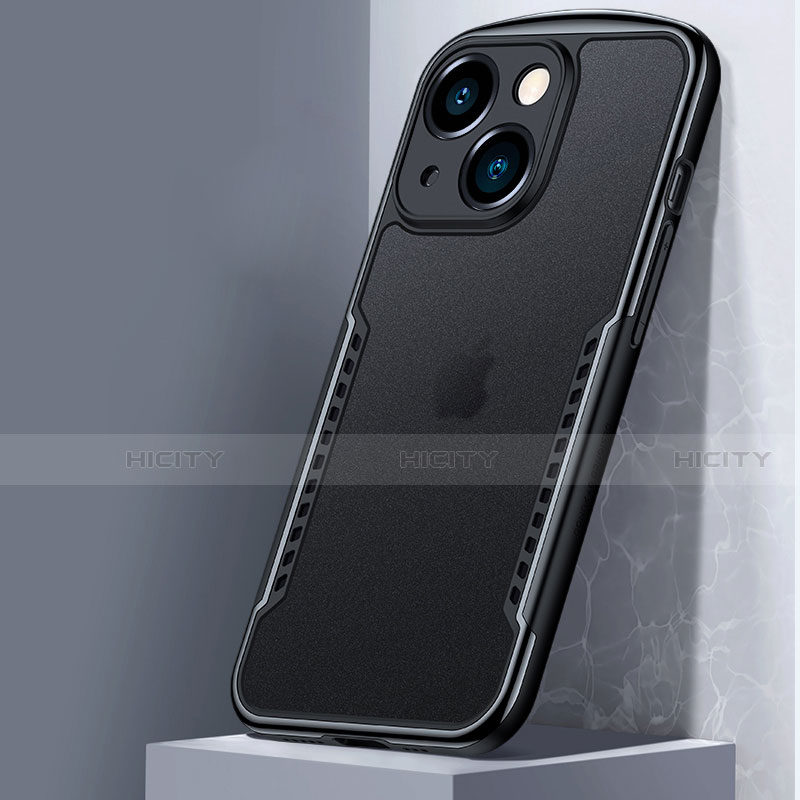 Apple iPhone 15用ハイブリットバンパーケース クリア透明 プラスチック 鏡面 カバー M01 アップル 